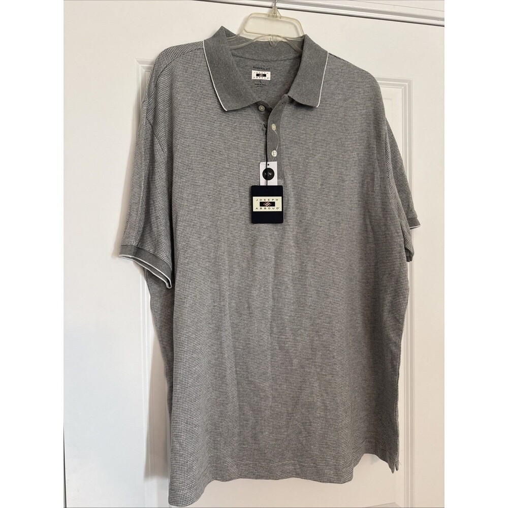 Joseph Abboud Polo Shirt Men’s Large Gray Short Sleeve Casual Golf NWT